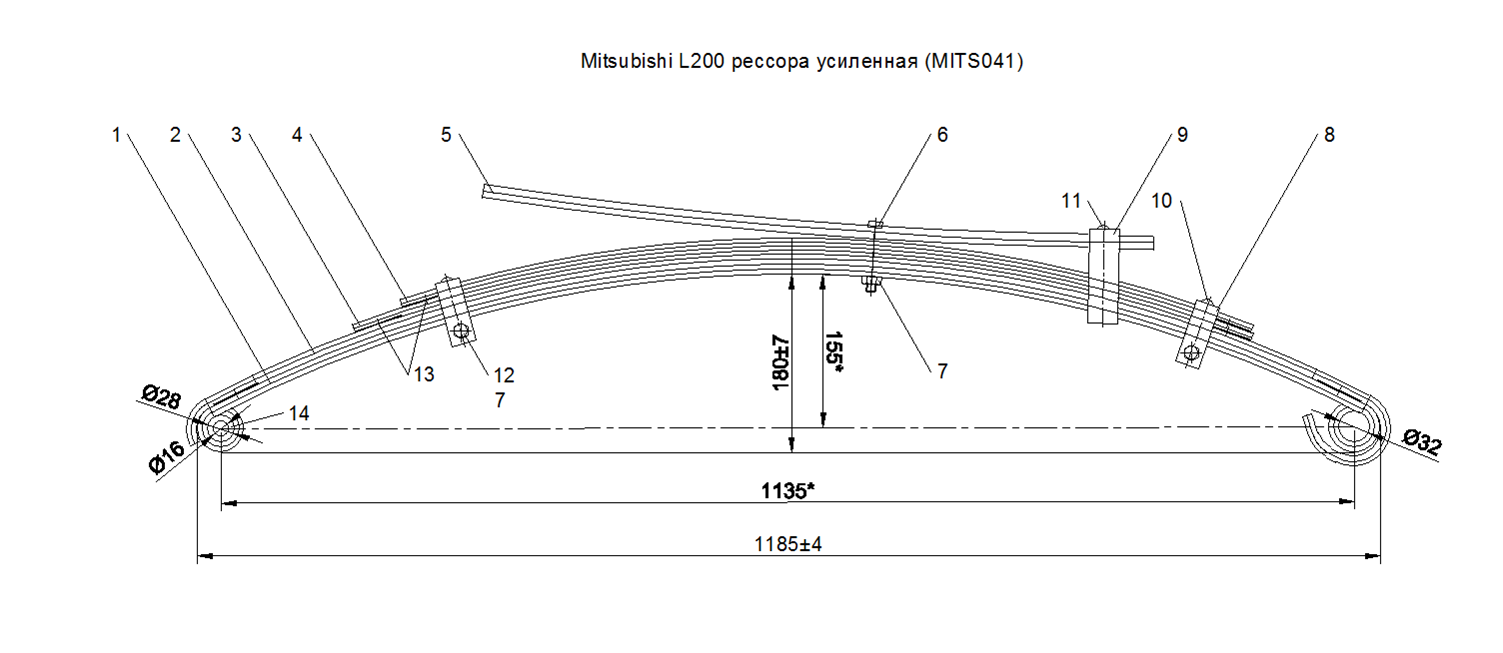 ( IRONMAN MITS041C) MITSUBISHI L200  2006-2014,     (. IR 01-24)
          70*10 ( 70*7)
       70*8
  -180  ( 155 )

,